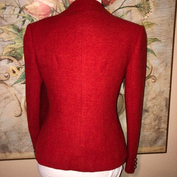 Sz 6 Evan Picone Vintage 100% Wool Red Jacket - Picture 9 of 13